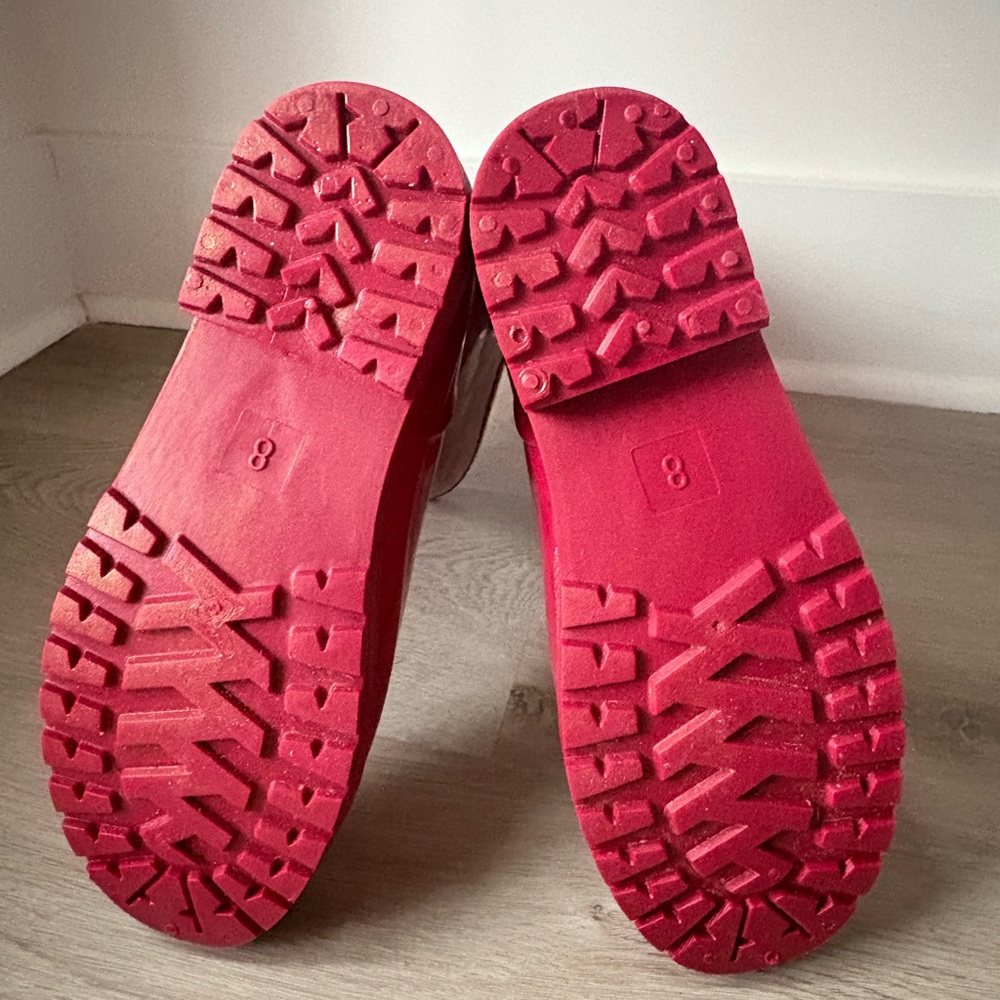 Women's Unlisted by Kenneth Cole Stylish Red Rain Boots - SIZE 8 - Picture 5 of 11